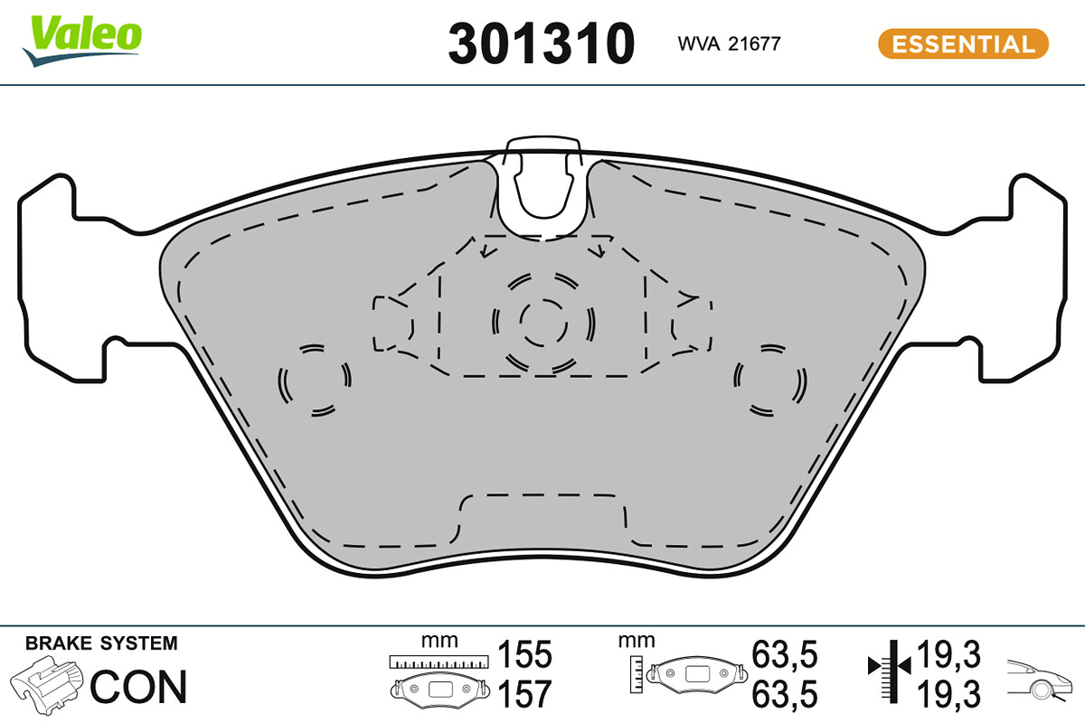 Jeu de 4 plaquettes de frein VALEO ref. 301310